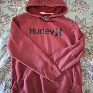 Men's Maroon Hurley Hoodie Sweatshirt Size Large